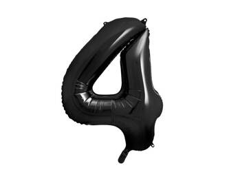 BALON FOLIOWY CYFRA 4 CZARNY 86CM 166349