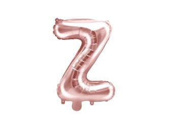 Balon foliowy litera "z", 35cm, różowe złoto