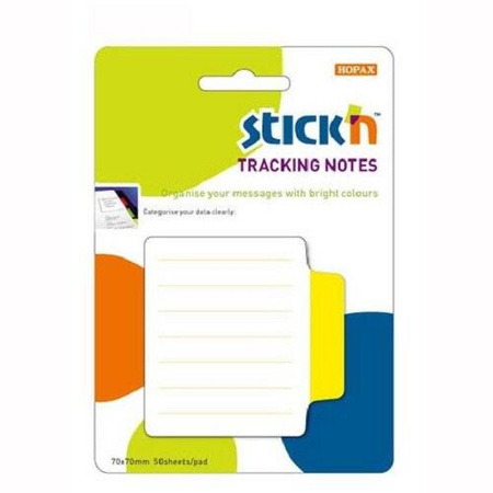 Stick'n Notes samoprz.70x70mm linie żółte 50k. 214848