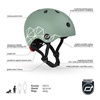 SCOOTANDRIDE Kask XXS-S dla dzieci 1-5 lat Green Lines 965620