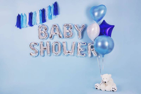 Balon foliowy litera "b", 35cm, srebrny