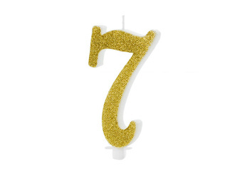 Świeczka urodzinowa 10cm złota Cyfra 7 119000