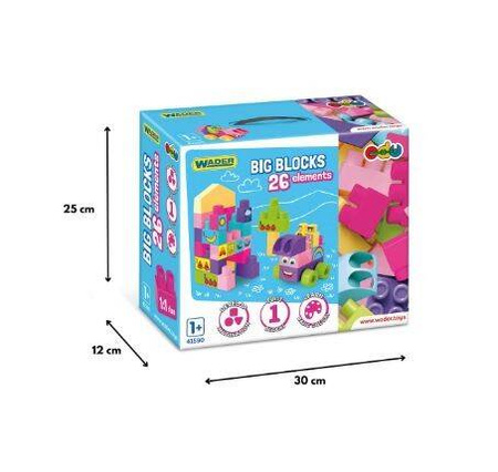Big Blocks klocki 26el różowe Wader 415904
