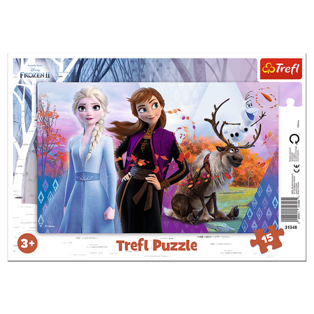 Puzzle trefl 15 ramkowe magiczny świat anny i elsy 31348