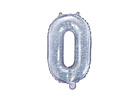 Balon foliowy cyfra 0 holograficzny 35cm 792869