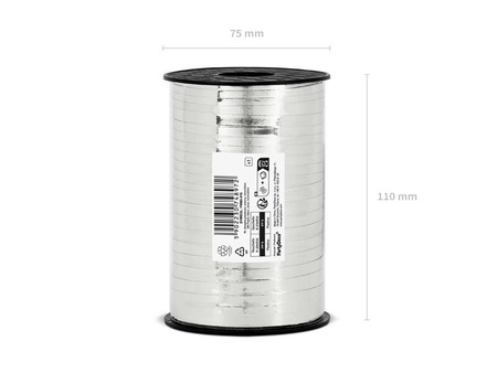 Wstążka plastikowa srebrny 5mm/225m 748972