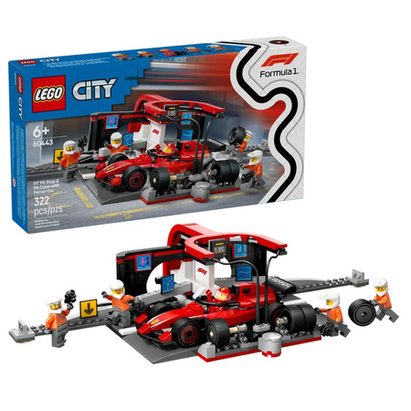 Lego 60443 City Pit stop i mechanicy z bolidem Ferrari 812496