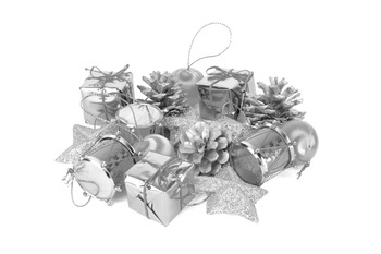 Komplet ozdób choinkowych 16szt srebrnych 226363