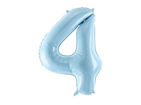 Balon foliowy cyfra 4 jasny niebieski 86cm 795020