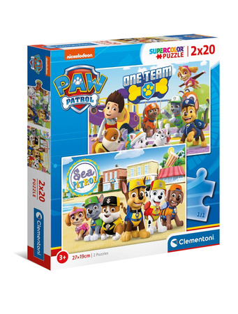 Clementoni Puzzle 2x20 el. Super Kolor Psi Patrol 