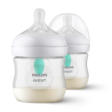 Philips AVENT Butelka Natural Response dla niemowląt z nakładką antykolkową AirFree 125 ml 0m+ 2 szt 990352