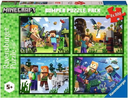 Puzzle Ravensburger 4x100 Minecraft 057160