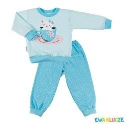Piżama dobranoc turkusowy/kropki 080