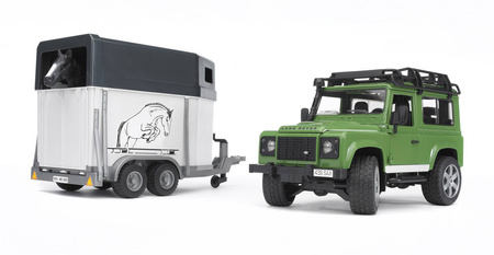 Bruder 02592 land rover z przyczepą dla konia +koń 