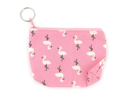 Portmonetka na suwak 11,5*8cm z małymi flamingami 485808

