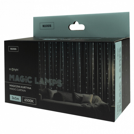 Magiczna kurtyna 200 led 3m x 1m 6500K DC5V 616169