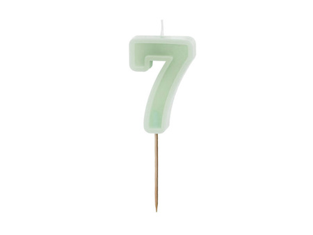 Świeczka urodzinowa Cyferka 7 6cm zielony 050686