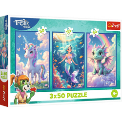 Puzzle Trefl 3x50 Razem w kolorowym świecie 348798