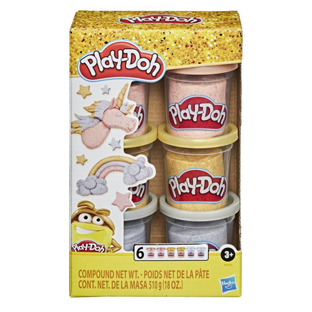 Play-doh e9433 ciastolina tuby 6-pack z metalicznym efektem