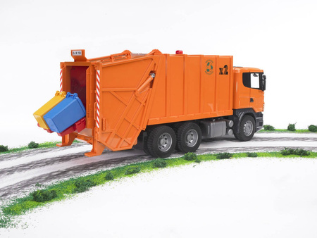 Bruder 03560 scania r śmieciarka pomarańczowa 035600