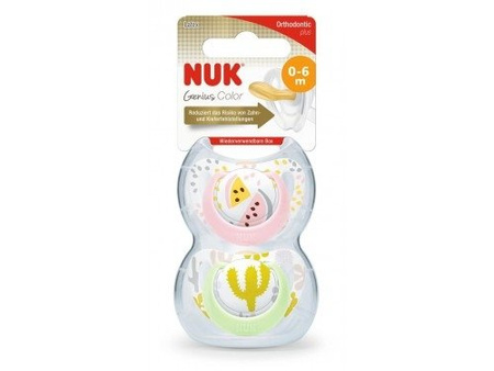 Nuk smoczki uspokajające lateksowe 0-6m genius color  260240