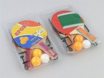 Rakietki ping pong 2szt+3 piłki+siatka+uchwyty 216907 ada