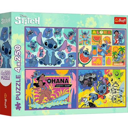 Puzzle Trefl 4x250 Niezwykły Stitch 133110