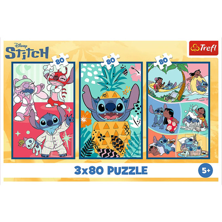 Puzzle Trefl 3x80 Świat Stitcha 348859