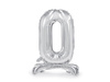Stojący balon foliowy 70cm srebrny Cyfra 0 173125