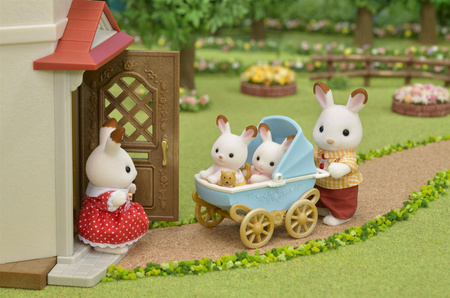 Sylvanian families 5432 zestaw bliźniaków królików + wózek