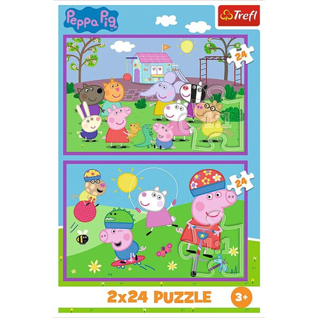 Puzzle Trefl 2x24 Peppa na placu zabaw 344356