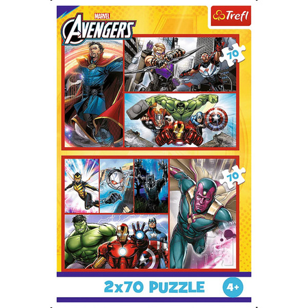 Puzzle Trefl 2x70 Zostań bohaterem Marvel The Avengers 344394