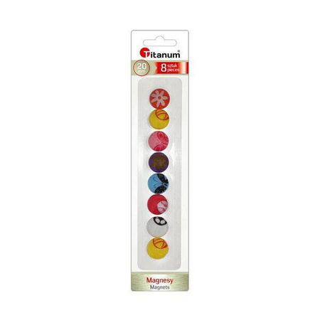 Magnesy do tablic 20mm 8szt wzorki 647981