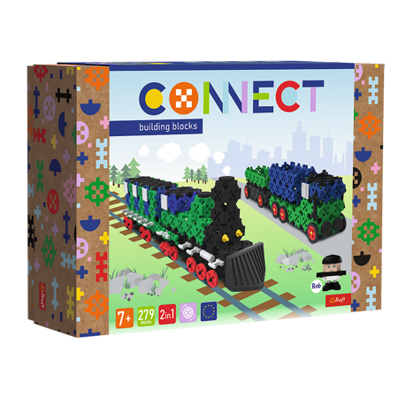 Trefl Klocki Connect 2w1 Pociąg Ciężarówka z naczepą L 619768