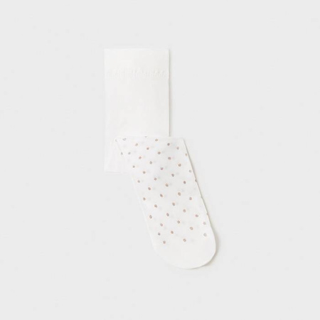 Mayoral rajstopy w groszki glitter kolor 29 blanco rozmiar 12 m