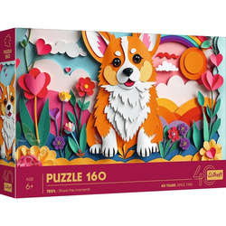 Puzzle Trefl 160 40-lecie Trefl Paper Art Piesek 400502