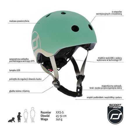 Scootandride kask xxs-s dla dzieci 1-5 lat forest 963619
