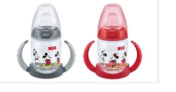 Nuk butelka do nauki picia 150ml myszka miki uchwyt czerwony niekapek silikonowy 312635