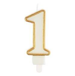 Świeczka cyferka nr 1 złota 220064