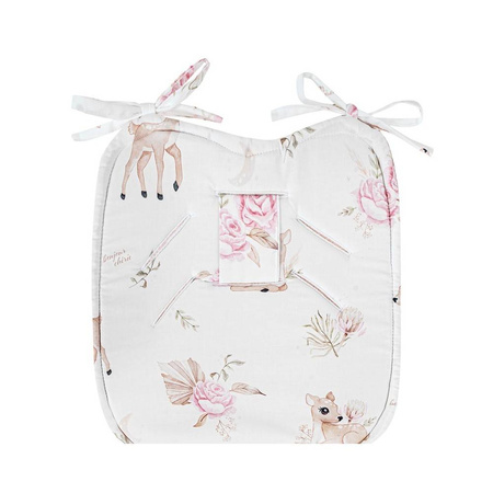 Bambusowa wkładka do wózka mała Sarenki z minky sepia rose 80x36cm 417548