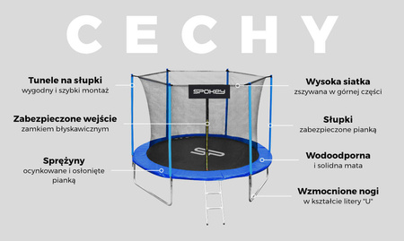 Spokey Trampolina Jumper II 305 cm niebieska 414342
