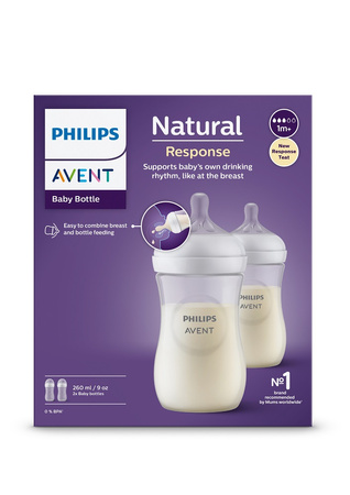 Philips AVENT Butelka dla niemowląt Natural Response 260 ml 1m+ , 2 szt Philips 989738
