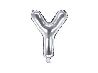 Balon foliowy litera "y", 35cm, srebrny