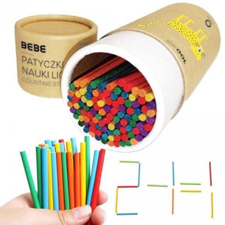 Patyczki drewniane do nauki liczenia 100szt  BB Kids 331212