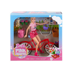 Barbie HWJ00 lalka Pink Passport na rowerze 055333