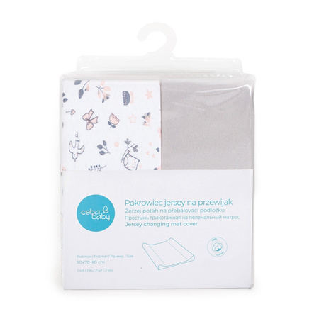 Pokrowiec na przewijak (50x70-80) 2 szt. Light Grey + Bird  332574