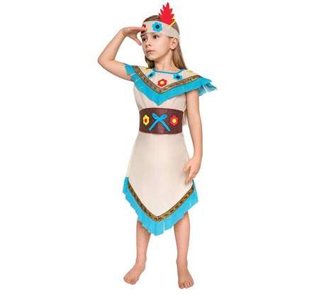 Zestaw dla dzieci Indianka Kolorowy Kwiat (sukienka, pasek, opaska) r.130/140cm 636694