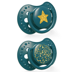 Lovi smoczek silikonowy dynamiczny 0-3m 2szt stradus green 993553