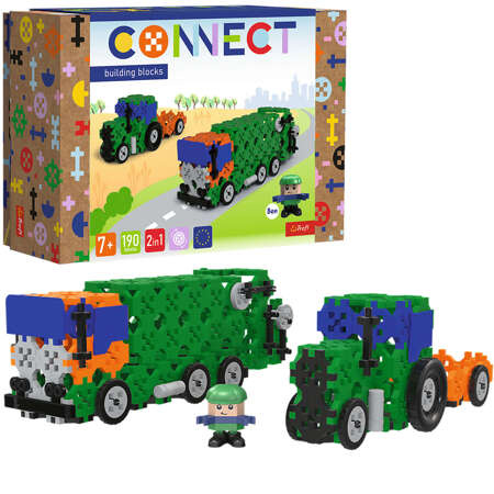 Trefl Klocki Connect Śmieciarka Traktor M 619751