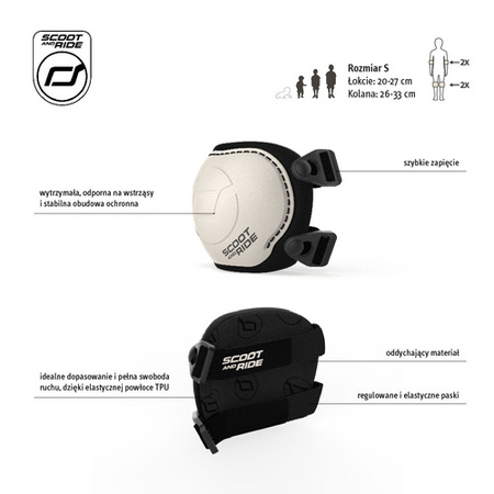 SCOOTANDRIDE Zestaw ochraniaczy dla dzieci S Ash 000270